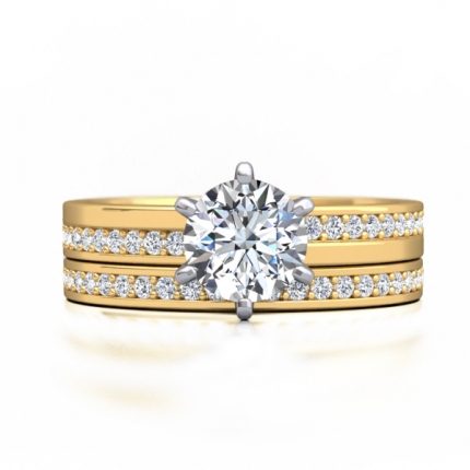 Essence Women's Diamond Band in 18kt Yellow Gold AU